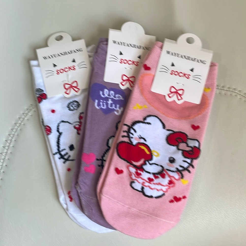 🩷 #1324. Ankle Socks Bundle Cute  Cartoon Socks Set